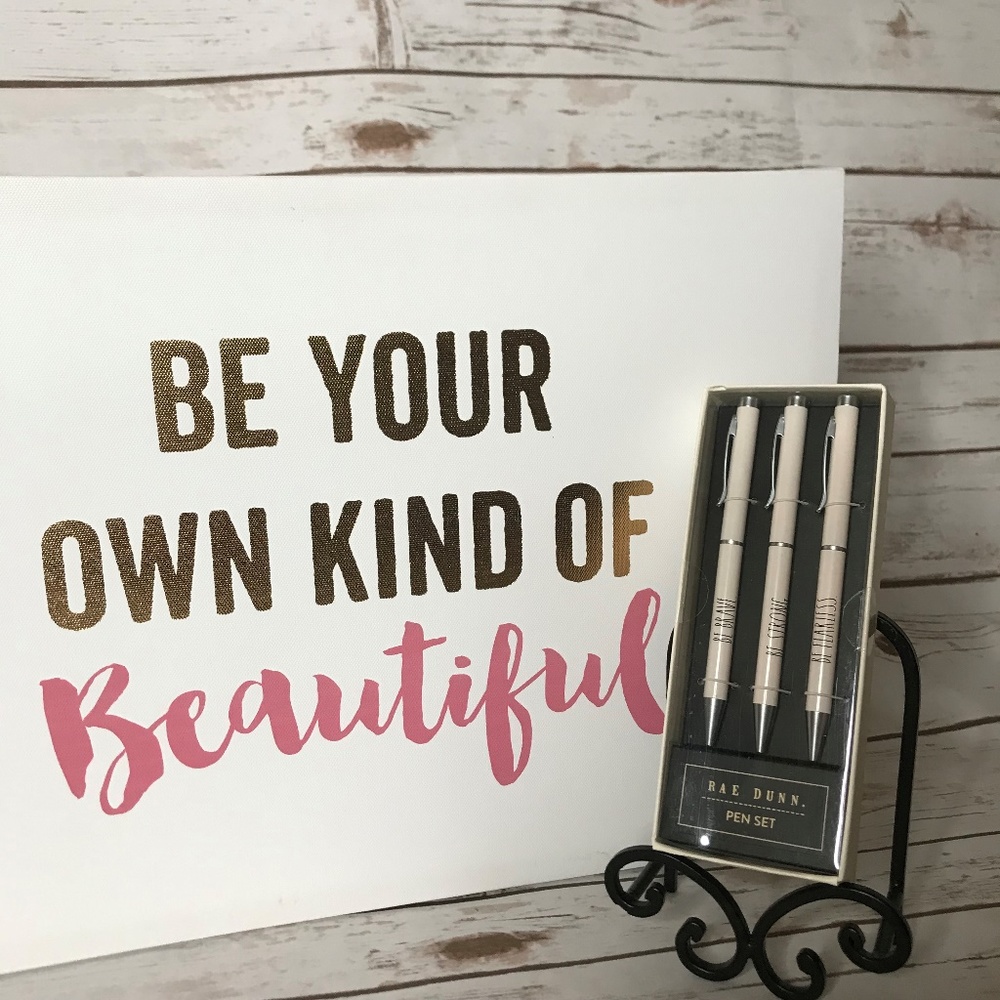 Rae Dunn BE BRAVE BE STRONG Ballpoint Pen Set